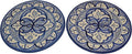 Set OF Two 8 Inches Plates Ceramic Moroccan Handmade Appetizer Tapas Serving Decorative White Blue