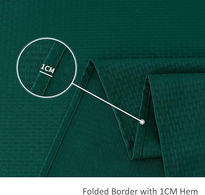 maxmill Square Tablecloth Water Resistance Antiwrinkle Spill Proof Weaved Texture Pattern Table Cloth, Christmas Decorative Fabric Table Cover for Parties, Holiday Dinner, 70 x 70 Inch, Hunter Green
