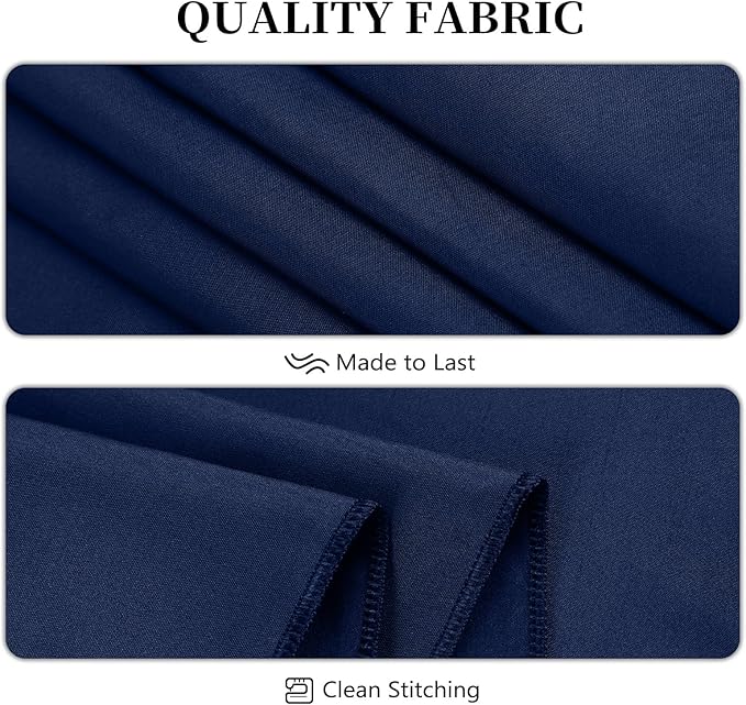 8 Pack Navy Blue Tablecloth 60 x 126 Inch Rectangular Table Cloth for 6 Foot Rectangle Tables, Wrinkle Resistant Washable Polyester Fabric Table Covers for Wedding Party Banquet Buffet and Camping