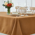 maxmill Tablecloth Weaved Texture Pattern Rectangular Tablecloth Water Resistance Antiwrinkle Spillproof Soft Table Cloth for Fall Harvest Thanksgiving Parties Holiday Dinners, 52x 108 Inch, Amber