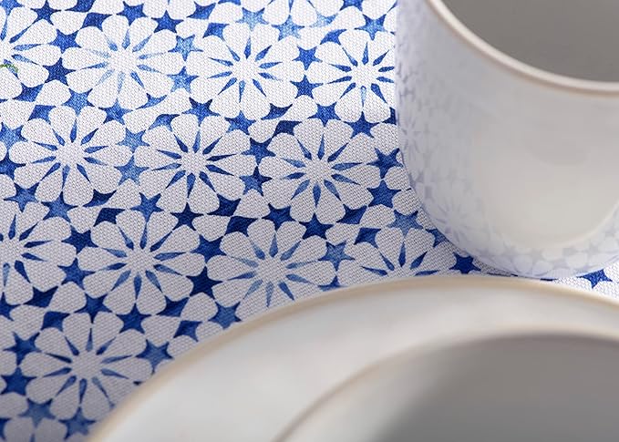 Maison d' Hermine Table Cloth Round Table 100% Cotton 63 Round Inches Tablecloth Reusable Decorative for Dining Room Farmhouse Home Valentines Day Decorations Spring Summer - Passiflora