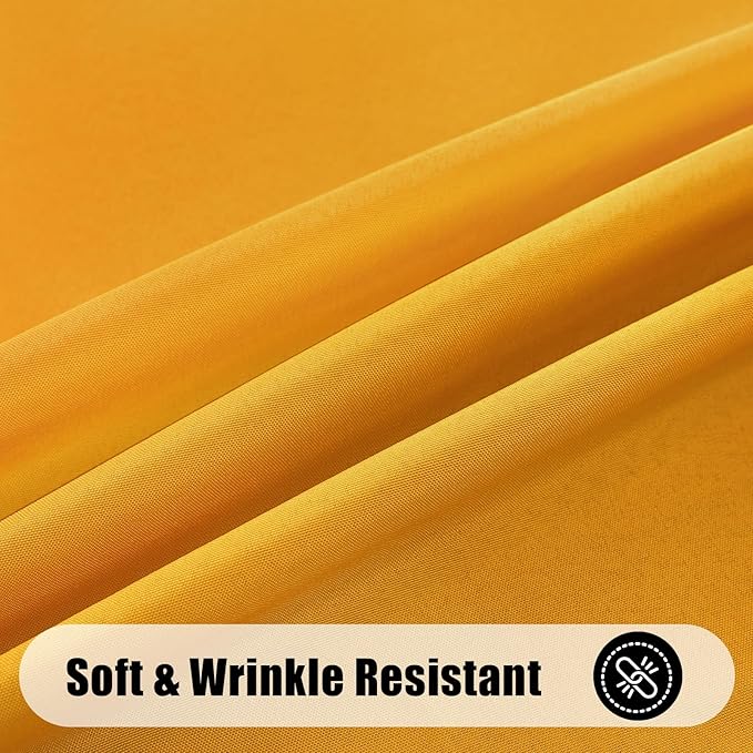 Smiry Rectangle Table Cloth, Waterproof Anti-Scratch Polyester Tablecloth, Decorative Washable Fabric Table Cover for Dining, Buffet, Parties and Outdoor, 60x84, Mustard Yellow