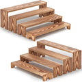 14 Inch Large Wooden Tiered Riser Display Stands, 2 Set Stackable Wooden Cupcake Stand Dessert Table Display Set,Tiered Shelf Organizer,Display Stands Shelf,Vendor Booth Display Items for Vendor Events