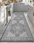 Color&Geometry Anti Fatigue Kitchen Mats for Floor 24x87, Vintage Decor, Easy Clean, Waterproof & Oil Proof, 0.4" Thick Cushioned, Non-Slip Kitchen Runner Rug for Sink, Laundry, Office, Grey