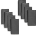 D'Moksha Homes Charcoal Grey Linen Napkins Set of 8 - Classic Hemstitch 100% Pure Linen Hemstitch Dinner Napkins 20 x 20 Inch for Spring, Easter - Handcrafted and Machine Washable