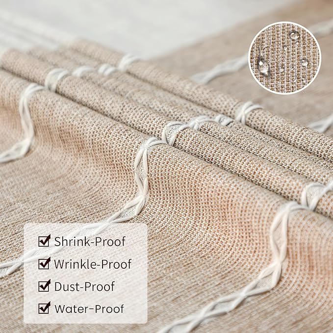 Deep Dream Tablecloths, Waterproof Table Cloth, Linens Wrinkle Free Anti-Fading, Rustic Table Cover Decoration for Kitchen Dinning Christmas (Rectangle/Oblong, 55''x102'',8-10 Seats, Light Coffee)