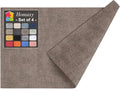 Homaxy Faux Leather Heat Resistant Placemats for Dining Table Set of 4, Waterproof Wipeable Washable PU Table Mats, Easy to Clean Anti-Slip Place Mats, 11.8" x 17", Dark Brown