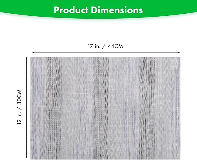 Winknowl Placemats Set of 4, Heat Resistant Stain Resistant Woven Vinyl Insulation Place mats, Durable Washable Elegant Table Mats for Kitchen Dining Table Decor (Lightsteel Blue)