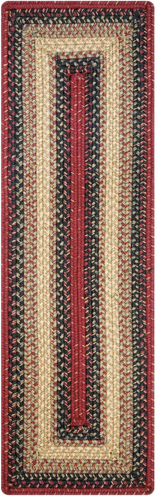 Homespice Highland Jute Braided Long Table Runner, Country Cabin Decor, Multicolor Rectangle 11x36 - Rich Colors, Easy to Clean, Durable and Protects Furniture
