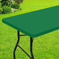 Smiry Rectangle Picnic Table Cloth, Waterproof Elastic Fitted Tablecloths for 5 Foot Tables, Washable Polyester Table Cover for Camping, Indoor and Outdoor (Hunter Green, 30"x60")