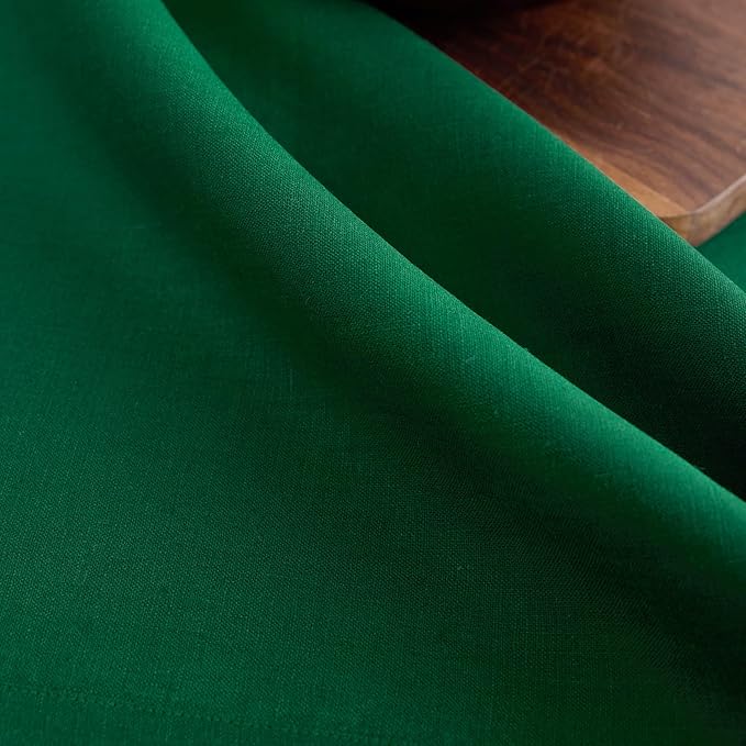 Solino Home Linen Tablecloth 60 x 120 Inch - 100% Pure Linen Christmas Green Table Cloth for Rectangle Tables - Fete, Machine Washable Tablecloth for St Patricks Day