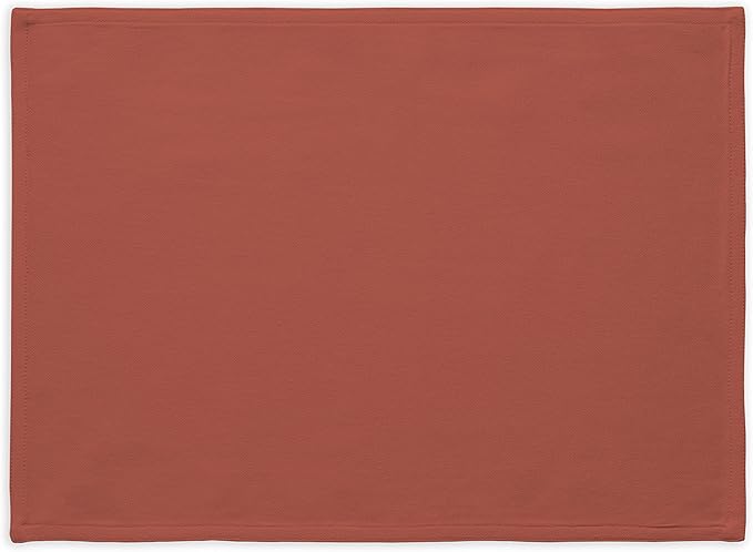 Calicot Placemats Set of 6 100% Cotton Washable Cloth Place Mats, Reusable Table Mats for Spring/Summer & Christmas Decorations Kitchen Dining Party Wedding (Burnt Sienna Brown, 13" x 19")