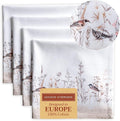 Maison d' Hermine Cloth Napkins Set of 4 100% Cotton Everyday Reusable Square Napkins Cloth Washable Dinner Wedding Valentines Day Decorations Spring/Summer (Meadow Florals - Brown, 20" x 20")