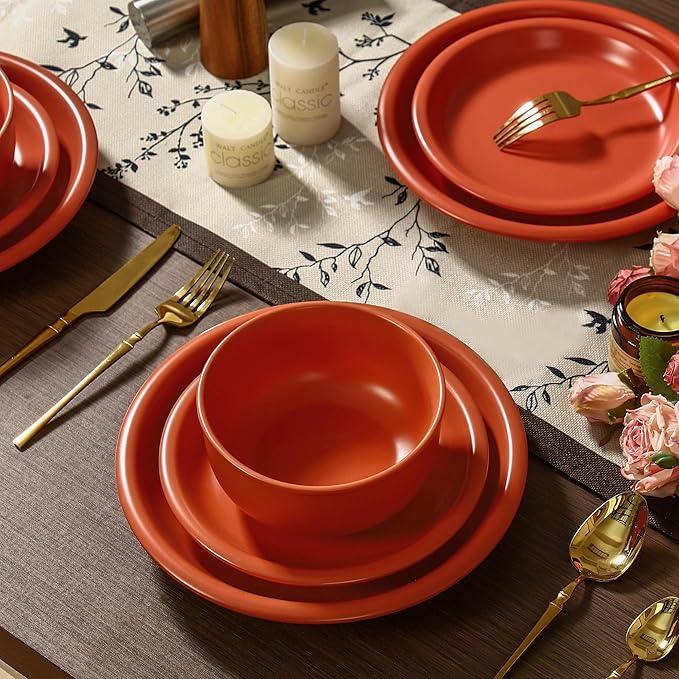 GZG 6-Inch Ceramic Cereal Bowls Set of 4, Rustic Matte Glazed Stoneware Bowls for Cereal, Soup, Salad & Snacks, 30 oz Capacity, Microwave & Dishwasher Safe(Terracotta Blush)