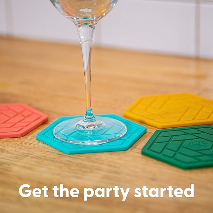 Silicone Drink Coasters Set of 4,Flexible & Heat-Resistant - Perfect for Home Decor & Table Protection(Red Coral)