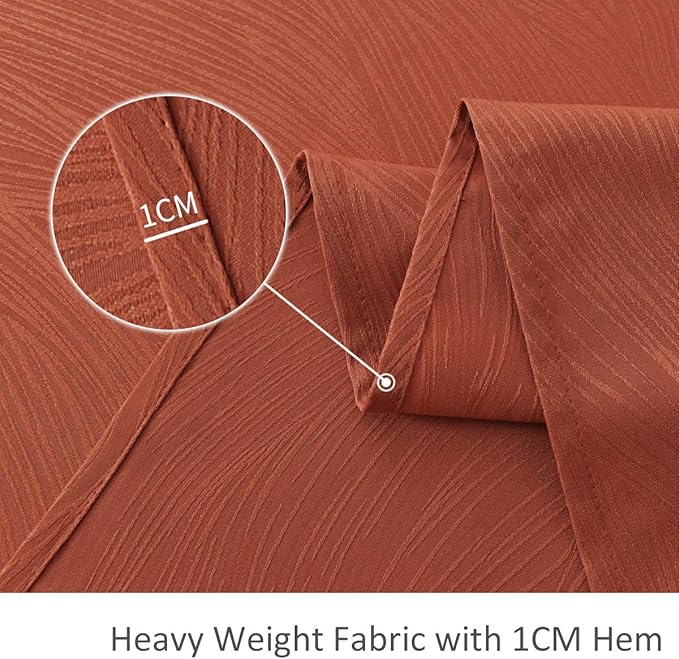 maxmill Jacquard Tablecloth Swirl Design Spillproof Wrinkle Free Heavy Weight Soft Table Cloth Halloween Decorative Fabric Table Cover for Fall Harvest Thanksgiving Dinner, Square 70 x 70 Inch Rust