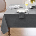 Softalker Large Outdoor Tablecloth Rectangular 104 x 60 Inch Dark Gray Linen Textured Table Cloth Stain and Wrinkle Resistant Table Cover for Spring,Easter,Summer,Party,Garden,Coffee Decor Tabletop