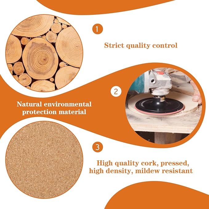 60 Pcs Self Adhesive Cork Coasters, Round Cork Backing for Coasters, Self Adhesive Coaster Rounds Backing Pads for DIY Crafts Drinks Home Tabletop Decorations