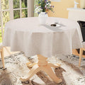 Smiry Round Faux Linen Table Cloth, Waterproof Burlap Fabric Tablecloth, Washable Decorative Farmhouse Table Covers for Kitchen, Dining, Parties, 60x60, Tan