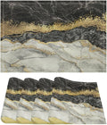 Marble Linen Place Mats Set of 4, 12x17 Inch Modern Luxury Texture Black Grey Gold Marble Washable Fabric Non-Slip Placemats for Home Dining Table Banquets Party Kitchen Decoration