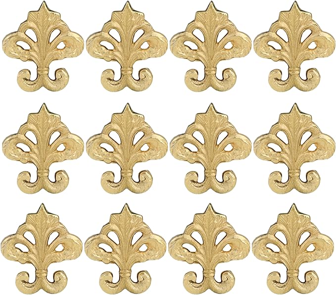 Premium Metal Napkin Rings Set of 12 - Fleur-de-Lis Napkin Holders for Dining Table, Weddings, and Special Events - Elegant Table Décor for Home & Restaurants (Gold) - CLEENTABLE