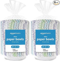 Amazon Basics Ultra Paper Bowls, 20 Oz, Disposable, 1080 Count (8 packs of 135), White (Previously Encore)