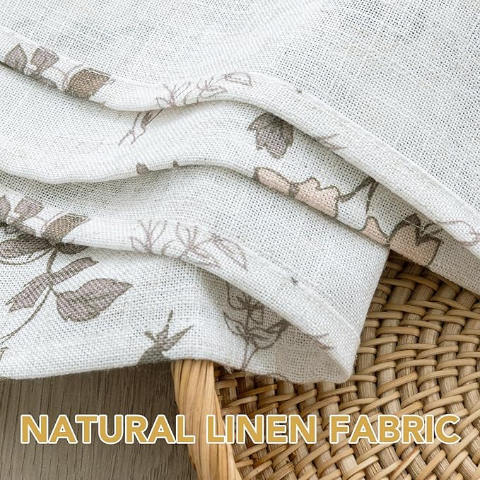 H.VERSAILTEX Linen Table Cloths Floral Printed Tablecloth Spill-Proof Waterproof Table Cover for Dining Buffet Feature Soft and Thick Fabric Wrinkle Free, 60 x 120 Inch, Retro Floral - Brown