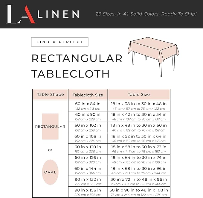 LA Linen Polyester Poplin Washable Rectangular Tablecloth, Stain and Wrinkle Resistant Table Cover 60x84, Fabric Table Cloth for Dinning, Kitchen, Party, Holiday 60 by 84-Inch, Turquoise Dark