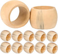 CLEENTABLE Wooden Napkin Rings Set of 12 - Handcrafted Napkin Holder for Dinner Table Decoration, Weddings, Home, Kitchen, Decor, Dinner, Parties, Every Day Use - Durable, Versatile (Cream)