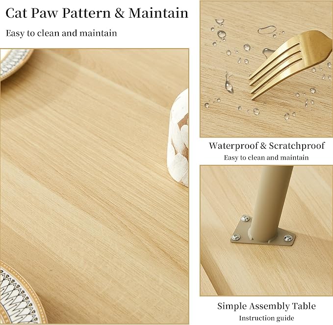 43.3 Inch Round Dining Table Set for 4, Modern Small Kitchen Coffee Set for Dining Room Kitchen Apartment (Cream Table + 4 White Shell Chairs)