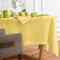 Solino Home Yellow Linen Tablecloth 70 x 70 Inch - 100% Pure Linen Square Table Cloth - Sonoma, Machine Washable Tablecloth for Spring, Easter
