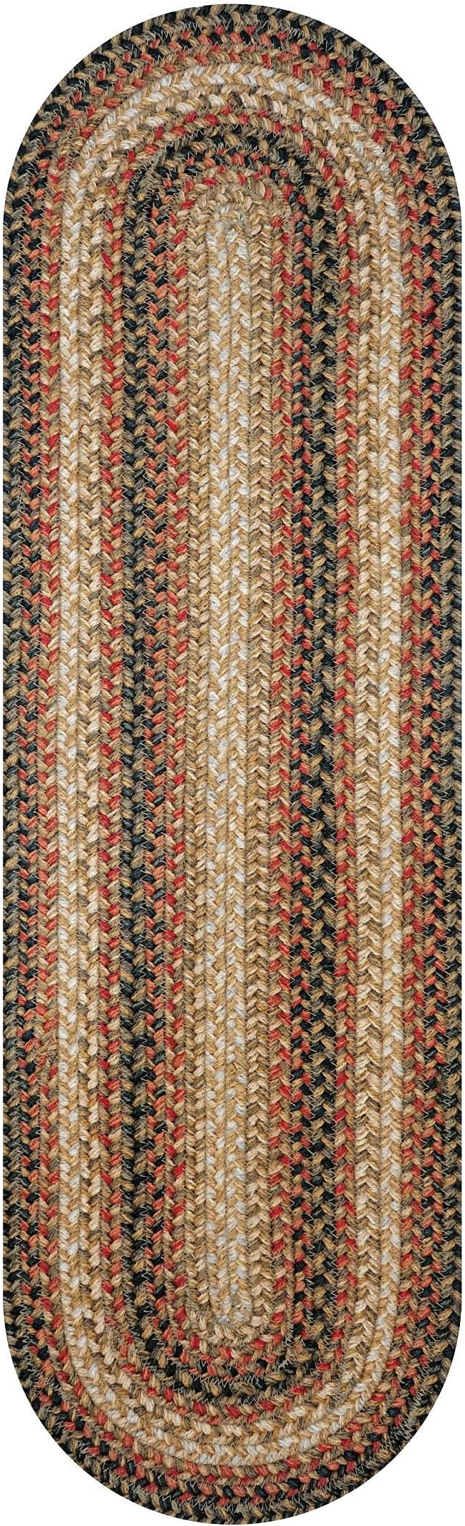 Homespice Russet Braided Oval Table Runner, Warm Country Decor, Multicolor 11x36 - Jute Dining Table Accessories - Rich Colors, Easy to Clean, Durable and Protects Furniture