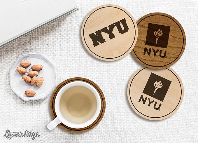 LazerEdge New York Violets Wooden Coaster Set - Maple Wood - Officially Licensed Product - 4-Pack