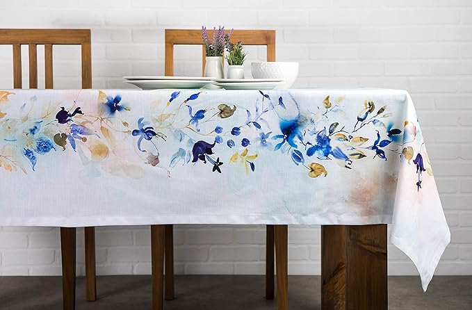 Maison d' Hermine Table Cloth Rectangle Table 100% Cotton 54 x 72 Inches Tablecloth Reusable Decorative for Dining Room Farmhouse Home Valentines Day Decorations Spring Summer - Lazy Summer Days