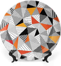 Decorative Plates, Abstract Decor Print Ornament, Fashionable Polygonal Artwork Panes Craft Projects, 10 Inch, 1 Plate with 1 Display Stand, Multy