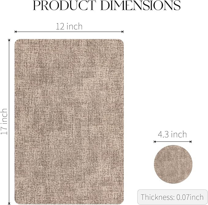 MOSAYT Faux Leather Placemats Set of 12, Heat Resistant Vinyl Place Mats with Coasters, Wipeable Washable 100% Waterproof Oil Proof Table Mat for Kitchen Dining Party Indoor Outdoor, 12" x 17", Khaki