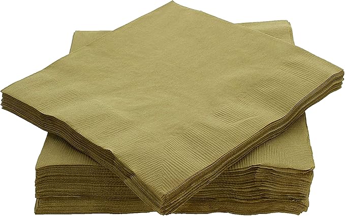 Big Party Pack 40 Count Gold Dinner Napkins Tableware- Ideal for Wedding, Party, Birthday, Dinner, Lunch, Cocktails. (7” x 7”)
