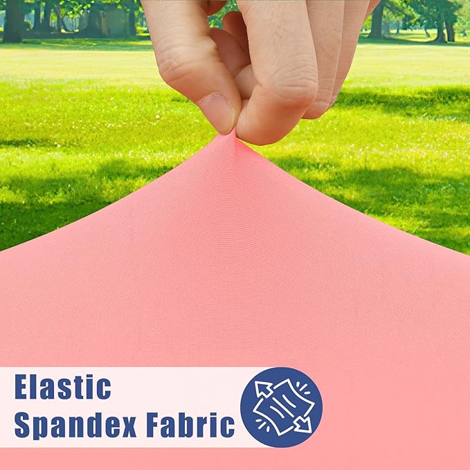 Round Spandex Tablecloth, Elastic Fitted Waterproof Tablecloths for 57"-68" Tables, Stretch Washable Picnic Table Cover for Camping, Dining, Indoor and Outdoor,Coral Red