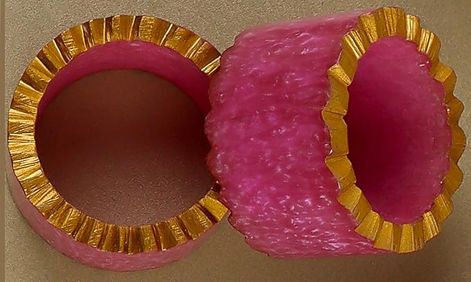 ALPHA Living HOME Napkin Rings Set of 12 - Handmade Epoxy Resin Napkin Holders | Elegant Table Decor for Dining, Weddings & Parties | Durable & Stylish Farmhouse Napkin Rings (Pink Gold)