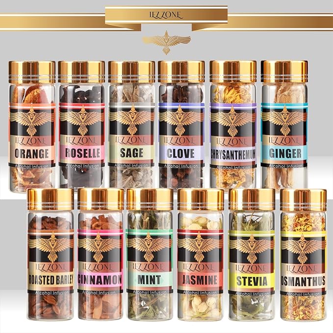 Alcohol Infusion Kit for Infusing Whiskey, Gin, Rum, Tequila, Vodka, Make Your Own Flavored Spirits with Natural Ingredients - Primium Anniversary|Valentine's Day|Birthday Gift for Men, Dad, Husband