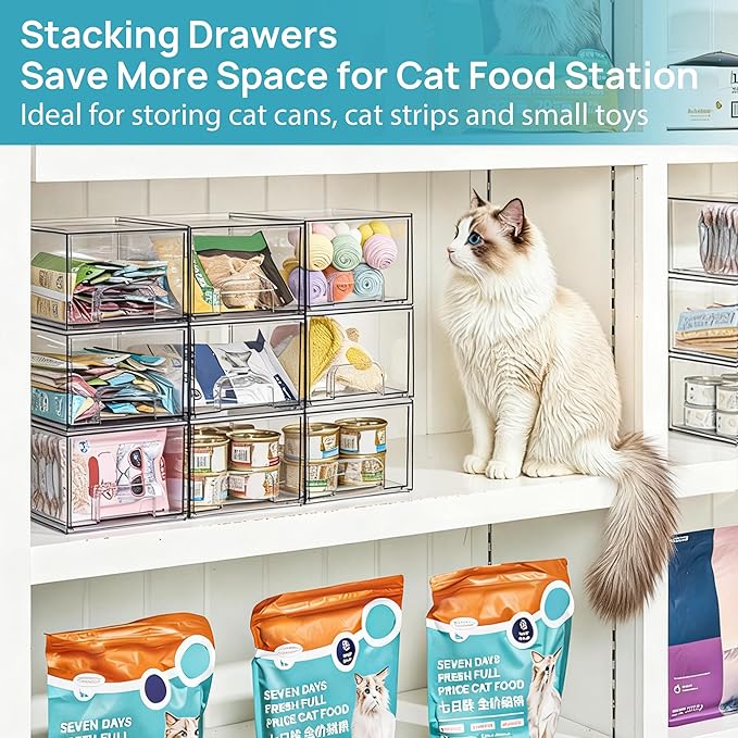Vtopmart 12 Pack Small Clear Stackable Storage Drawers,Acrylic Bathroom Makeup Organizer,Plastic Storage Bins For Vanity, Undersink, Kitchen Cabinets, Pantry, Home Organization