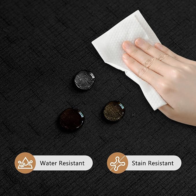 Fabric Black Rectangle Table Cloth for 8 Foot Rectangular Table Textured Stain Resistant & Wipeable Tablecloth Easy Clean for Dining Banquet Party 54 x 108 Inch