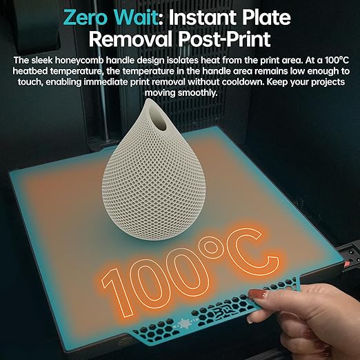 BIQU CryoGrip Pro Glacier Compatible with ELEGOO Centauri Carbon/Centauri Carbon 2 3D Printers 260x286.5mm CC/CC 2 Panda Build Plate Double Sided Upgrade Removable Surface Platform