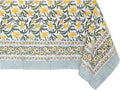 ATOSII Noor 100% Cotton Rectangle Spring Tablecloth, Handblock Floral Print Linen Table Cloth for Kitchen Dining I Parties, Outdoors, Weddings, Easter Holidays I 72 X 108 Inches I 8 Seater