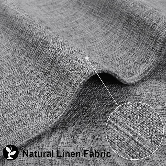 homing Cotton Linen Placemats Set of 4, Cloth Washable Farmhouse Dining Table Mats for Indoors & Outdoors, Easy to Clean, Dark Grey, 13 x 19 Inch