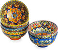 Henten Home Ceramic Soup Bowls Set of 6, Bohemia 22 oz Cereal Bowls Set, Porcelain Serving Bowls for Oatmeal, Salad, Pasta, Fruit, Decorative, Microwave & Dishwasher Safe