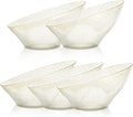 Goodluck 5 Pack Gold Glitter Plastic Serving Bowls for Party - 20 OZ Angled Disposable Serving Bowls for Wedding Party Chip, Candy, Salad & Fruit