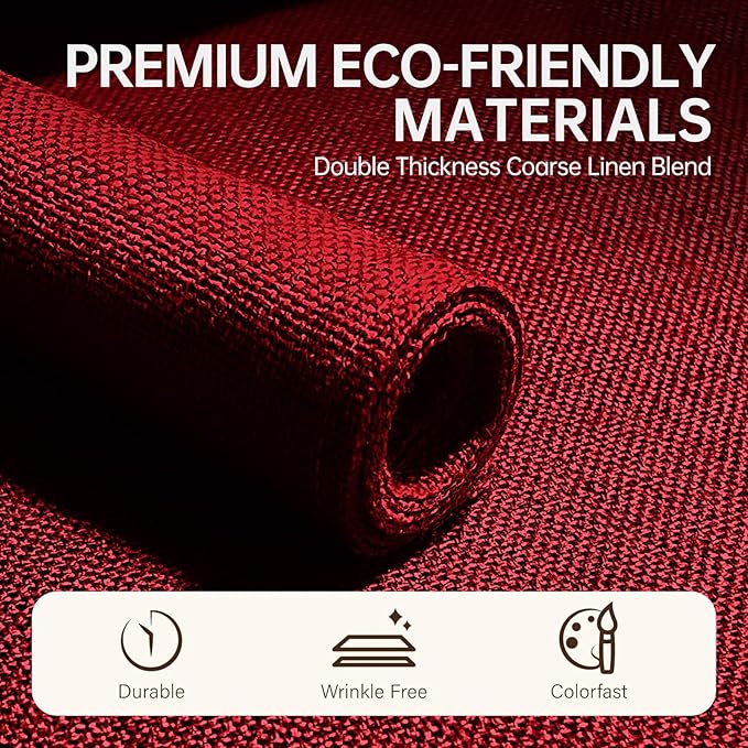 Blue Forest Placemats Set of 8, Dual-Layered Thickened Faux Line Table Mats Heat Resistant Machine Washable Wrinkle Free Place Mats for Kitchen Dining Outdoor/Indoor (Red)