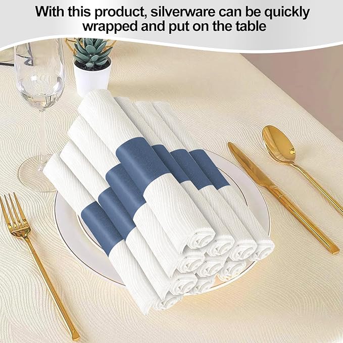 Germiwipe 2500 Pcs Napkin Bands,Paper Napkin Rings Self Adhesive,Silverware Wraps Bands, Perfect for Birthday Parties, Weddings, Family Reunion & Events (Navy Blue)