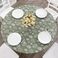 Walrus Round Vinyl Fitted Tablecloth with Flannel Backing Elastic Edge Design Table Cover Waterproof Oil-Proof PVC Table Cloth Stain-Resistant Best for 57"-66" Round
